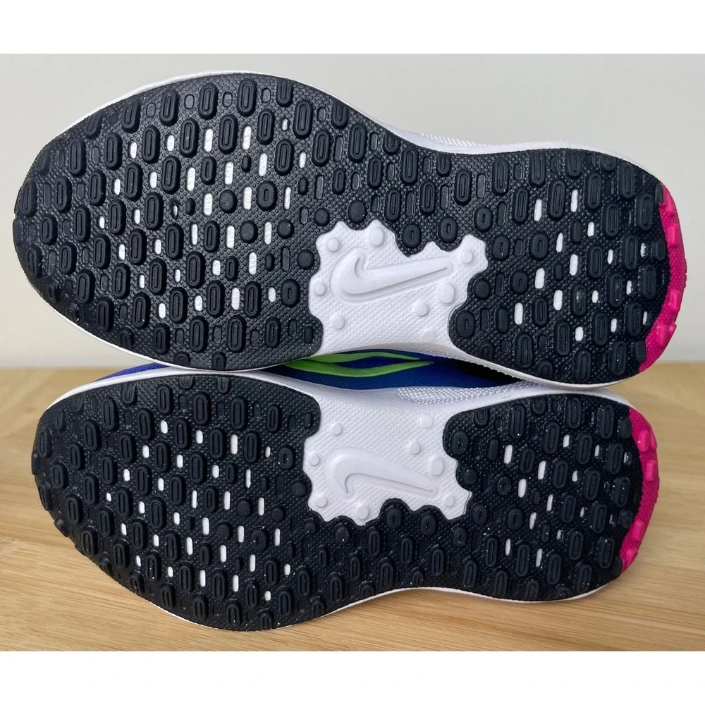 00459 - Kids Nike Revolution Ultramarine/Lime Sneakers‎ Toddler Size 9C